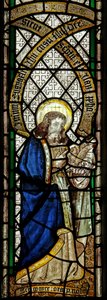 Raam s5 met afbeelding van de Evangelist: St. Marcus